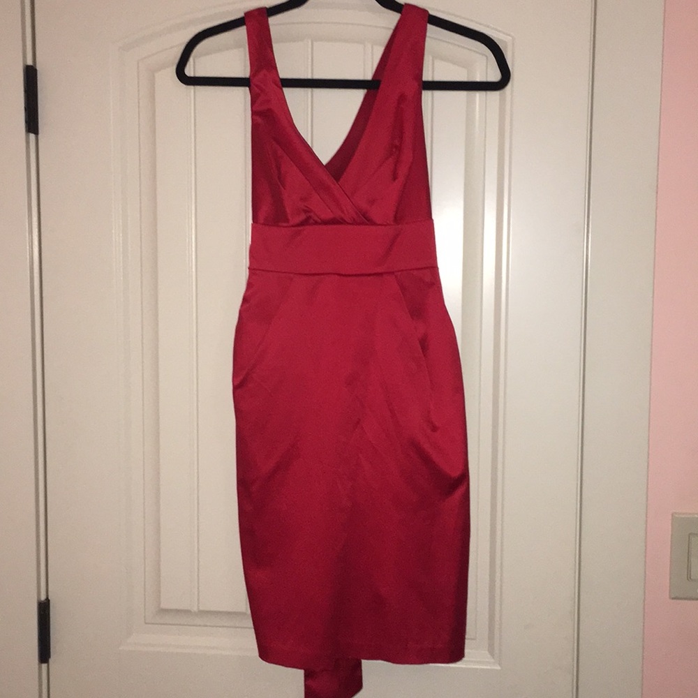 Red city triangles dress